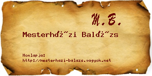 Mesterházi Balázs névjegykártya