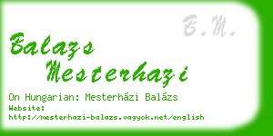 balazs mesterhazi business card