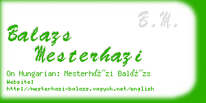 balazs mesterhazi business card